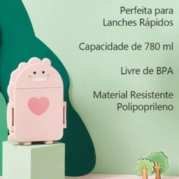 Marmita Infantil com Talheres Dinossauro 780 Ml Bpa Free - 5