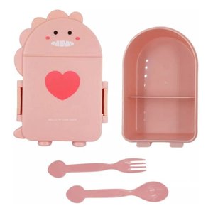 Marmita Infantil com Talheres Dinossauro 780 Ml Bpa Free
