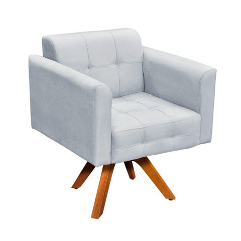 Poltrona Elisa Suede Cinza