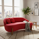 Ver imagem 1 de Namoradeira Sofá Feijão Moscou 130cm Orgânica Suede Vermelho