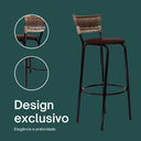 Ver imagem 4 de Kit 2 Bancos para Bancada Banqueta Alta Cappuccino Balcão Cozinha Bistrô Área Gourmet Churrasqueira