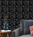 Ver imagem 1 de Kit 40 Placas PVC 3d Revestimento De Parede Diamante Negro Decorativo 25 cm