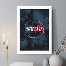Quadro Decorativo St(op)art 33x24cm:moldura Branca - 1