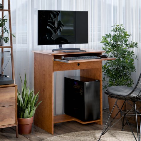 Mesa para Computador Prática Ej Móveis1 Gaveta Home Office Estudo:freijó