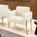 Ver imagem 1 de Poltrona Sala Decorativa Marisa Pé Aço Dourado Veludo D03 - D’Rossi