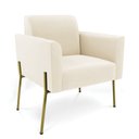 Ver imagem 2 de Poltrona Sala Decorativa Marisa Pé Aço Dourado Veludo D03 - D’Rossi