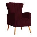 Ver imagem 4 de Poltrona Estofada Pés Palito Melinda Suede Bordô