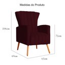 Ver imagem 6 de Poltrona Estofada Pés Palito Melinda Suede Bordô