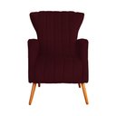 Ver imagem 3 de Poltrona Estofada Pés Palito Melinda Suede Bordô