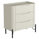 Ver imagem 2 de Mesa de Cabeceira Orgânica 3 Gavetas Pés Industrial Preto Bliss I03 Luna - Lyam Decor