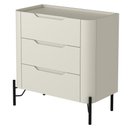 Ver imagem 7 de Mesa de Cabeceira Orgânica 3 Gavetas Pés Industrial Preto Bliss I03 Luna - Lyam Decor