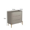 Ver imagem 3 de Mesa de Cabeceira 70cm com 3 Gavetas e Pés em Metal Estrutura 100% MDF Bend Cinza