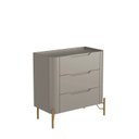 Ver imagem 2 de Mesa de Cabeceira 70cm com 3 Gavetas e Pés em Metal Estrutura 100% MDF Bend Cinza