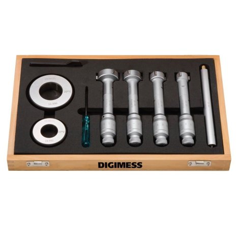 Jogo de Micrômetro Interno com 3 Pontas de Contato Capacidade 3.5-6.5mm Digimess 110.690a