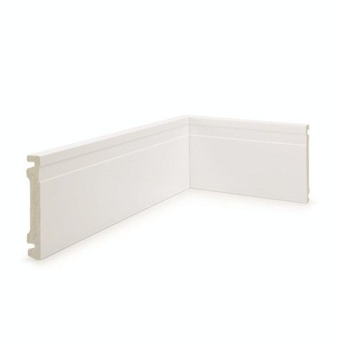 Kit 12m Linear Rodapé de Poliestireno 10cm x 1,5cm x 240cm Frisado Nfr Branco Ruffino