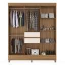 Ver imagem 6 de Kit Guarda Roupa Casal com Espelho 8 Portas Munique Cômoda Astral Amêndola Touch Off White