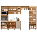 Ver imagem 3 de Cozinha Completa Allure 12 Portas 4 Gavetas 100% Mdf com Vidro Jequitibá/gris - Linea Brasil