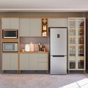 Ver imagem 2 de Cozinha Completa Allure 12 Portas 4 Gavetas 100% Mdf com Vidro Jequitibá/gris - Linea Brasil