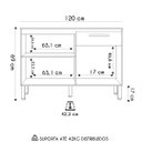 Ver imagem 4 de Balcão de Cozinha com Tampo 120cm Louis K02 Freijó/gris - Mpozenato