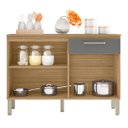 Ver imagem 5 de Balcão de Cozinha com Tampo 120cm Louis K02 Freijó/gris - Mpozenato
