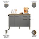 Ver imagem 3 de Balcão de Cozinha com Tampo 120cm Louis K02 Freijó/gris - Mpozenato