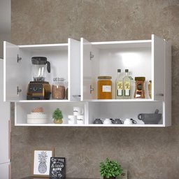 Armário Branco Modular e 4 Portas e Nichos - 3