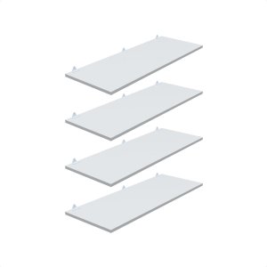 Kit 4 Prateleira Branca 80X30 + Suporte Flutuante Mdf  Organizadora Decoração Cozinha Banheiro Sala