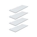 Ver imagem 1 de Kit 4 Prateleira Branca 80X30 + Suporte Flutuante Mdf Organizadora Decoração Cozinha Banheiro Sala