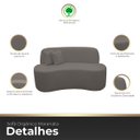 Ver imagem 4 de Kit 2 Poltronas com Sofá Curvo 2 Lugares Feijão Forma Orgânica 1,50 Bouclé Maranata