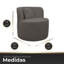 Ver imagem 7 de Kit 2 Poltronas com Sofá Curvo 2 Lugares Feijão Forma Orgânica 1,50 Bouclé Maranata