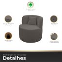 Ver imagem 3 de Kit 2 Poltronas com Sofá Curvo 2 Lugares Feijão Forma Orgânica 1,50 Bouclé Maranata