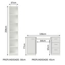 Ver imagem 3 de Escrivaninha Madesa Alaska + Estante Livreiro 6906 - Branco