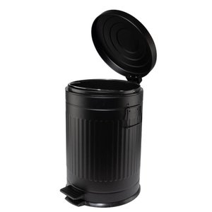 Lixeira Retrô com Pedal Preta Mollie 20 Litros