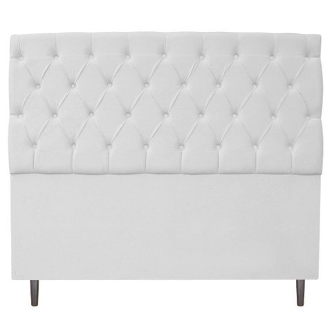 Cabeceira Queen 160 Cm Estofada Liverpool Corano Branco