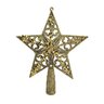 Ponteira De Árvore De Natal Estrela Dourada Flor 18x15x3cm - 1