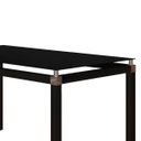 Ver imagem 2 de Mesa Tubular Malva 140x80 cm Preta Com Tampo De Vidro Temperado Preto Artefamol 9564/11304 - PRETO F