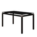 Ver imagem 1 de Mesa Tubular Malva 140x80 cm Preta Com Tampo De Vidro Temperado Preto Artefamol 9564/11304 - PRETO F