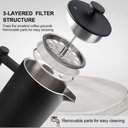 Ver imagem 3 de Secura Prensa Francesa de Aço Inoxidável 304 com 2 Filtros Extras (preto)