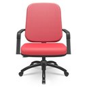 Ver imagem 1 de Cadeira de Escritório Giratória com Braço Preta Magno P03 Vinil Vermelho - Lyam Decor