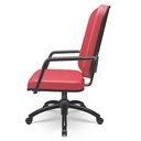 Ver imagem 5 de Cadeira de Escritório Giratória com Braço Preta Magno P03 Vinil Vermelho - Lyam Decor