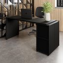 Ver imagem 1 de Mesa Escrivaninha 150cm X 60cm e Armário 2 Portas F5 Office Cor:preto