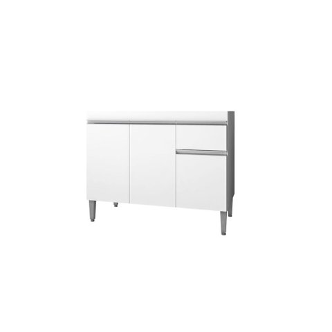 Balcão Gabinete de Pia Tatiane 100cm Branco S/tampo - Ajl Móveis