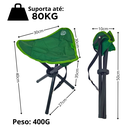 Ver imagem 2 de Banco Portatil Dobravel Camping Pesca Banquinho Banqueta
