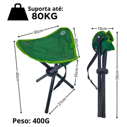 Banco Portatil Dobravel Camping Pesca Banquinho Banqueta - 2