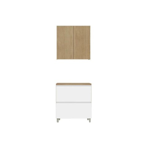 Cozinha Modulada Nesher 2 Peças Rainha CZ423 Branca/Nature