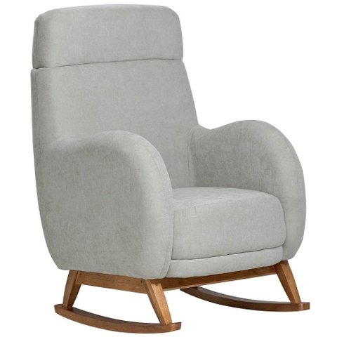 Poltrona de Amamentação com Balanço Base Nina Ternura D02 Linho Verde Claro C-47 - Lyam Decor