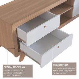 Rack para Tv 75 Polegadas 100% Mdf 180x60cm Jimmy - 4