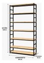 Ver imagem 4 de Estante Multiuso Organizador Livreiro Estilo Industrial 180x90 Preto Natural