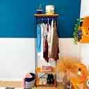 Ver imagem 1 de Arara Armário Modular Industrial Slim Carvalho e Preto