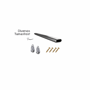 Tubo Cabideiro Oval Arara Para Guarda Roupas P M G Gg Xg:75cm